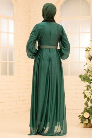 Neva Style - Luxury Green Muslim Prom Dress 4674Y - 3
