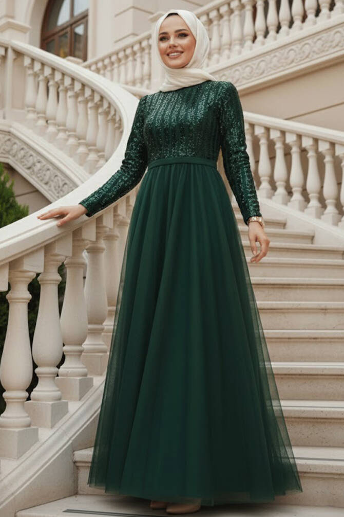 Neva Style - Stylish Green Muslim Wedding Dress 5338Y - 1
