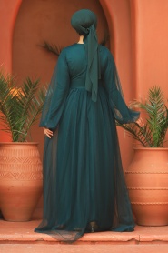 Neva Style - Stylish Green Modest Evening Gown 54230Y - Thumbnail