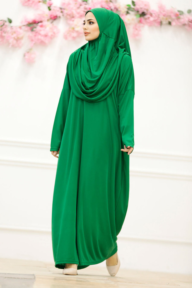 Green Hijab Prayer Dress 18301Y - 1