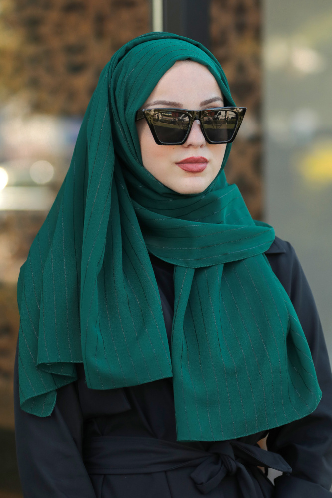 Green Hijab Shawl 7549Y - 1