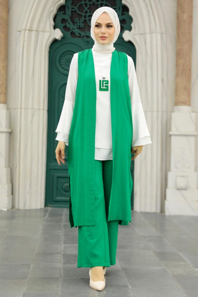 Green Hijab Triple Suit 52341Y - 2