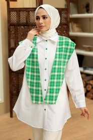 Green Hijab Tunic 1107Y - Thumbnail