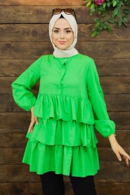 Green Hijab Tunic 3798Y - Thumbnail