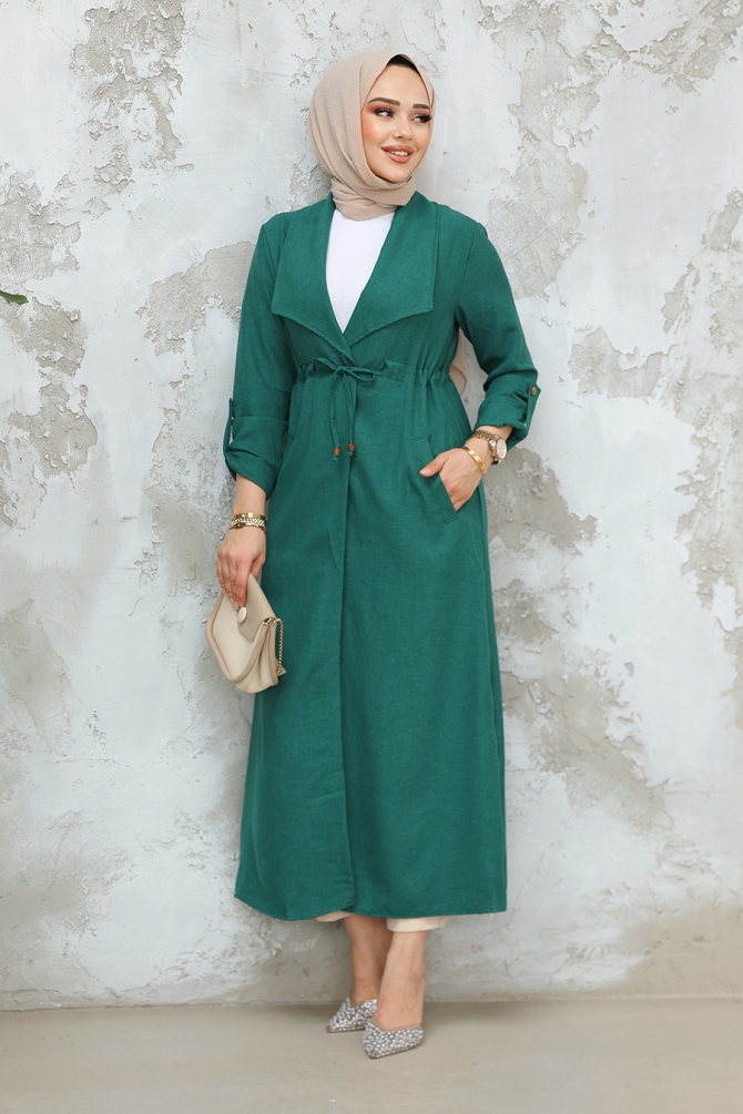 Green Long Sleeve Coat 11341Y - 1