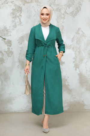 Green Long Sleeve Coat 11341Y - 3