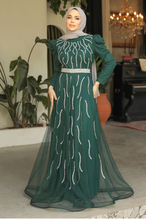 Green Modest Bridesmaid Dress 51912Y - 1