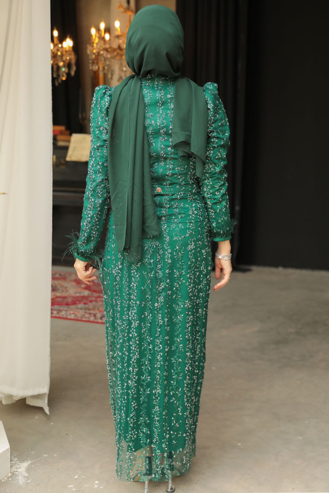 Green Modest Prom Dress 52052Y - 4
