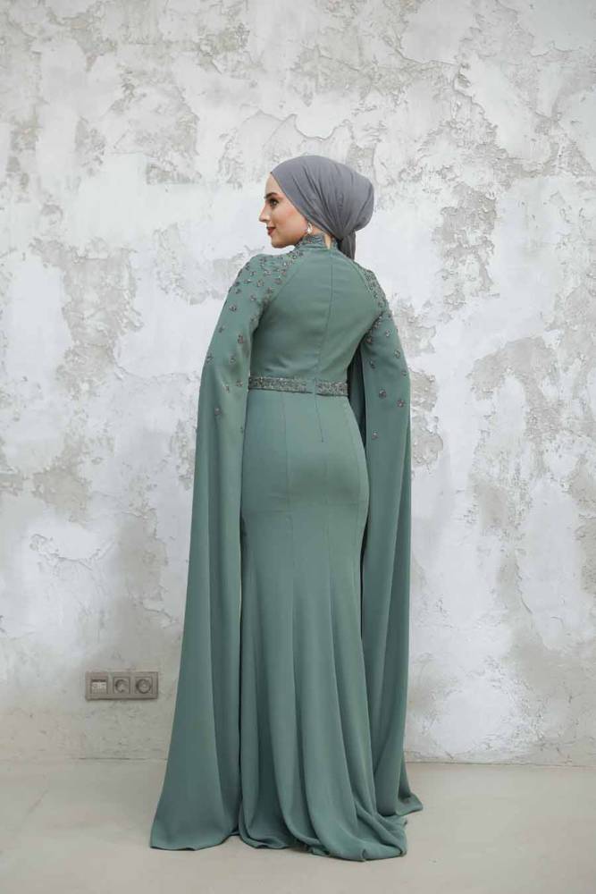 Green Modest Wedding Dress 4863Y - 3