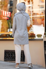 Grey Hijab Casual Suit 1290GR - Thumbnail