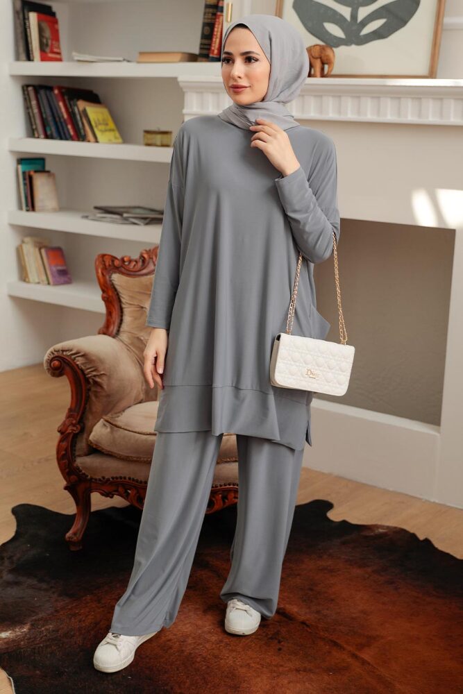 Grey Hijab Dual Suit Dress 50150GR - 1
