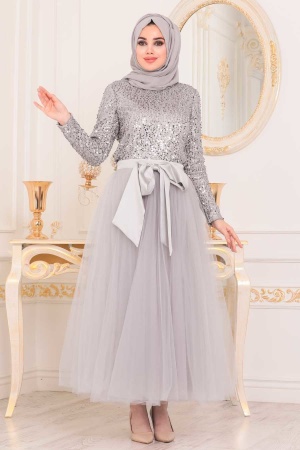 Grey Hijab Dual Suit Dress 41101GR - 1