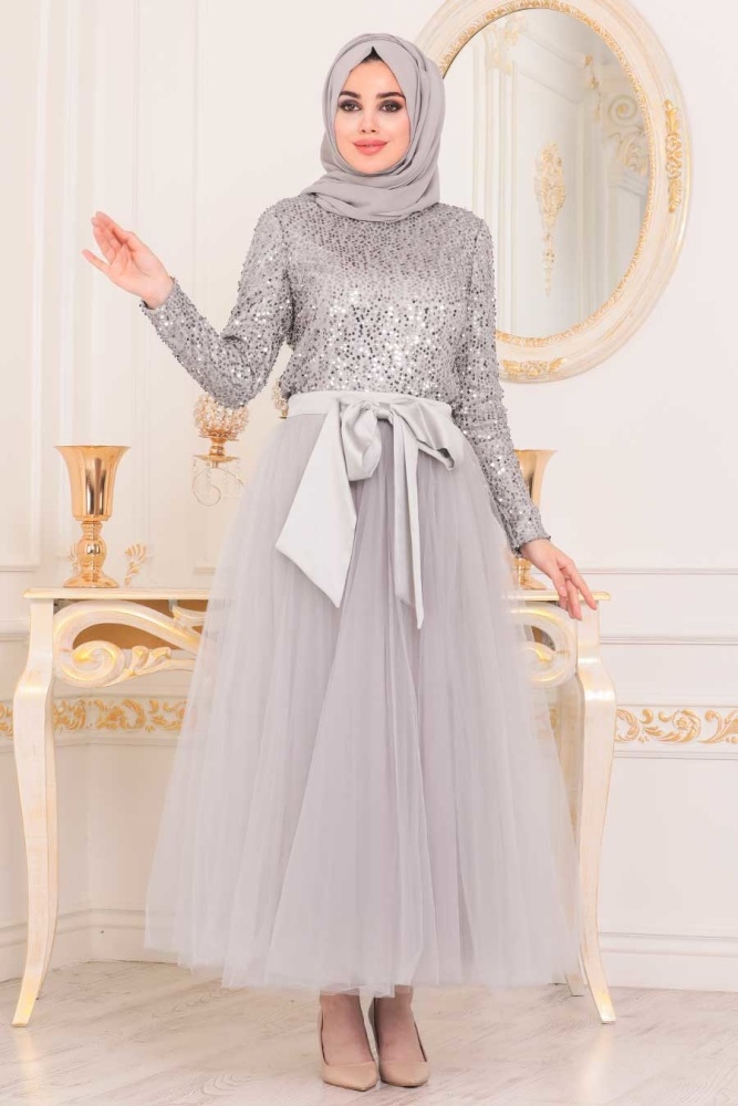 Grey Hijab Dual Suit Dress 41101GR - 1