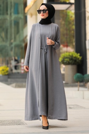 Grey Hijab Jumpsuit 1295GR - 1