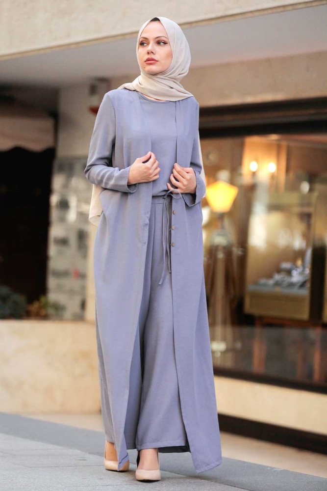 Grey Hijab Overalls 51890GR - 1