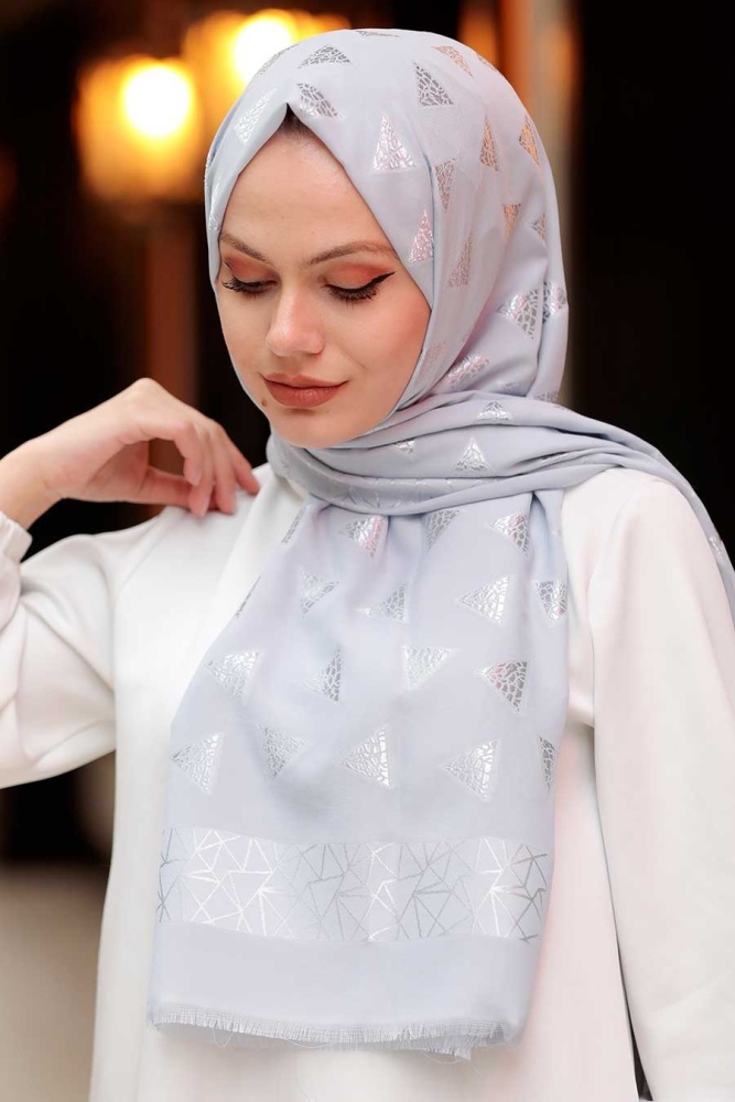 Grey Hijab Shawl 45910GR - 1