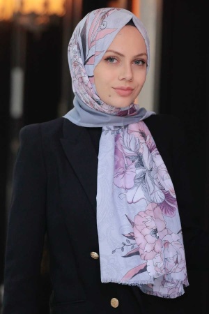 Grey Hijab Shawl 4927GR - 1