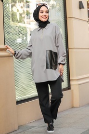 Grey Hijab Suit 1301GR - Thumbnail