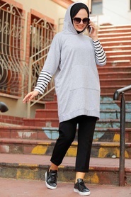 Grey Hijab Sweatshirt & Tunic 4212GR - Thumbnail
