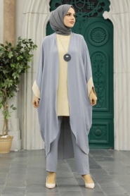 Grey Hijab Triple Suit 52261GR - Thumbnail