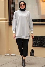 Grey Hijab Tunic 30795GR - Thumbnail