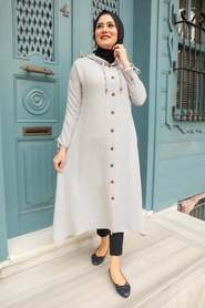 Grey Hijab Tunic 510GR - Thumbnail