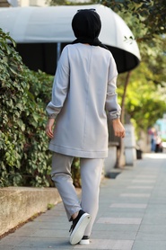 Gri Hijab Suit 13023GR - Thumbnail
