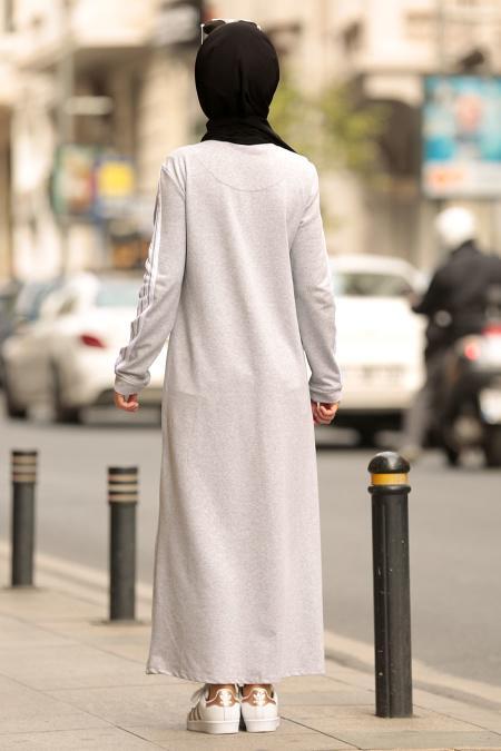 Gris - Nayla Collection - Robe Hijab 1001GR - 2