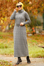 Gris - Nayla Collection - Robe Hijab 100525GR - Thumbnail