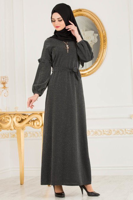 Gris - Nayla Collection - Robe Hijab 3893GR