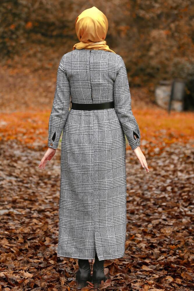Gris - Nayla Collection - Robe Hijab 41230GR - 2