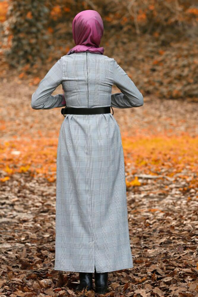 Gris - Nayla Collection - Robe Hijab 41231GR - 2