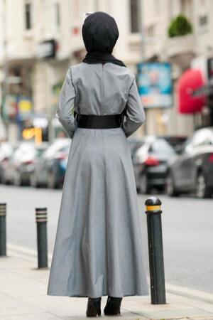 Gris - Nayla Collection - Robe Hijab 42450GR - 2