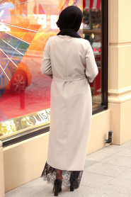 Gris- Nayla Collection - Robe Hijab 6129GR - Thumbnail