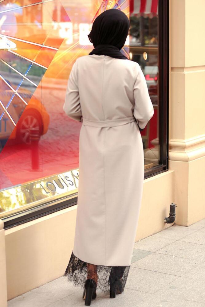 Gris- Nayla Collection - Robe Hijab 6129GR - 2