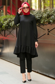 Gris- Nayla Collection - Robe Hijab 8175GR - Thumbnail