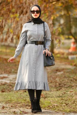 Gris -Nayla Collection - Tunique Hijab 5410GR - 1