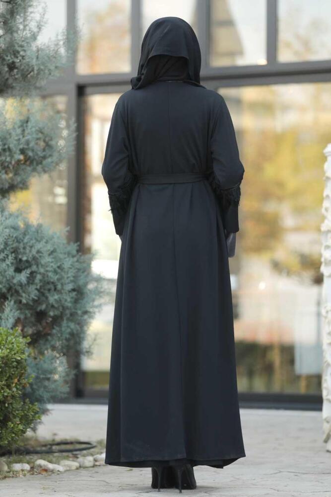 Gris - Neva Style - Abaya Décontracté - 9132GR - 2