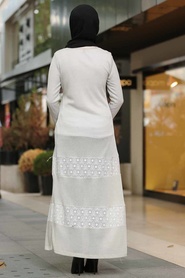 Gris - Neva Style - Cardigan Hijab - 402GR - Thumbnail