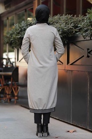 Gris - Neva Style - Neva Style - Manteau Hijab - 5766GR - Thumbnail