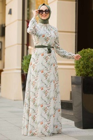 Gris - Neva Style - Robe Hijab - 815217GR - Thumbnail