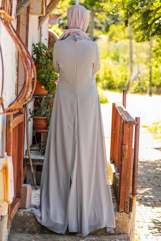 Gris - Tuay - Robe Hijab - 3150GR - 2