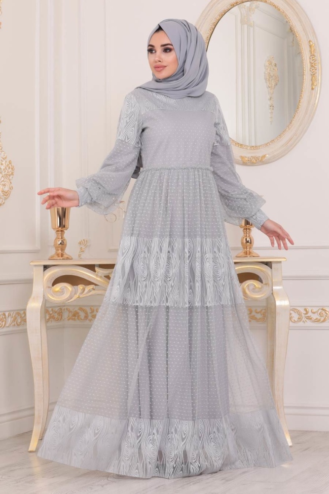 Gris - Tuay - Robe Hijab - 31650GR - 1