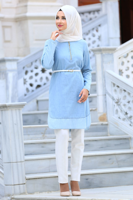 Grl - Belted Blue Tunic
