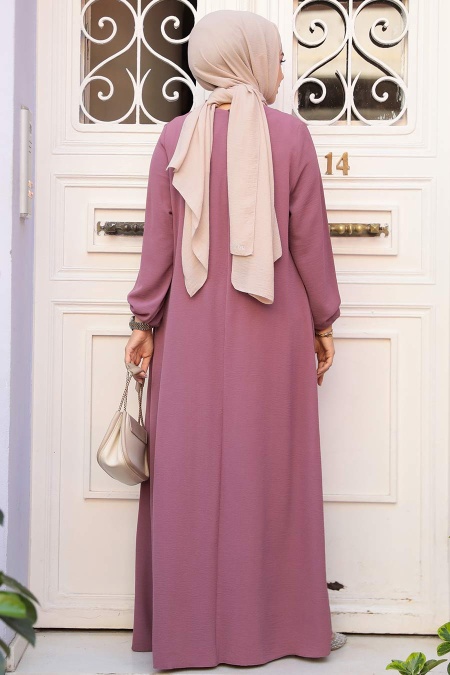 Gül Kurusu Tesettür Elbise 17302GK - 3
