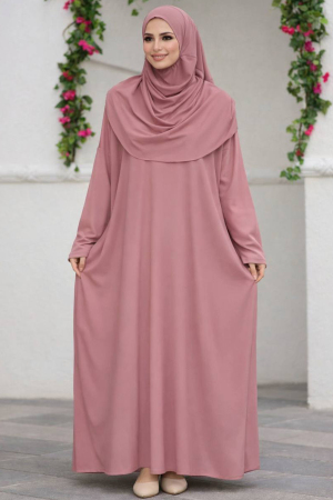Gül Kurusu Tesettür Namaz Elbisesi 18301GK - 1