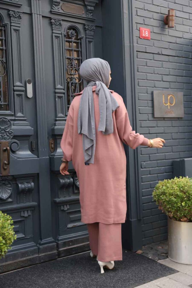 Gül Kurusu Tesettür Triko İkili Takım 6036GK - 4