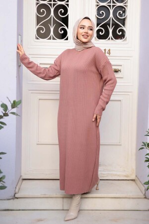 Gül Kurusu Triko Tesettür Elbise 27504GK - 1