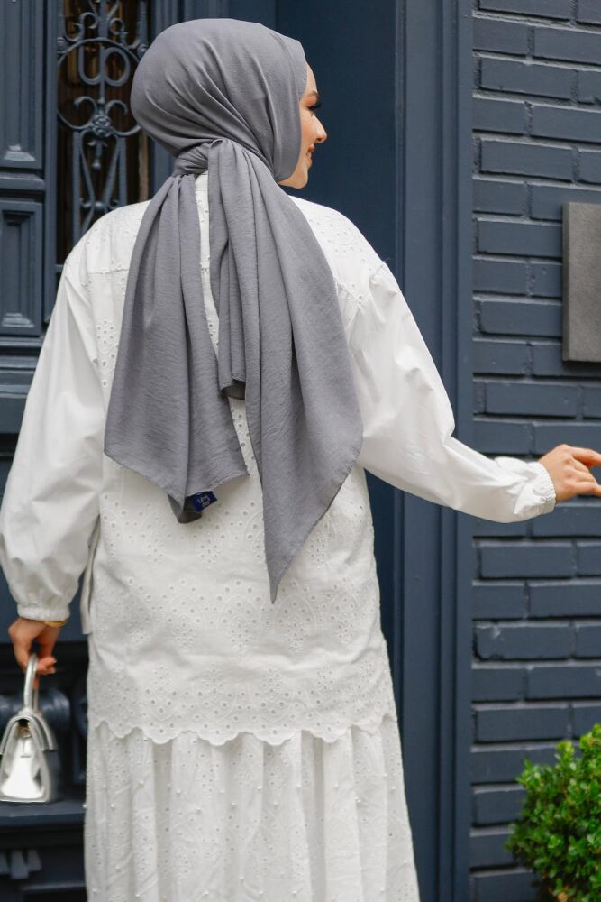 Güpürlü Beyaz Tesettür Tunik 14261B - 4