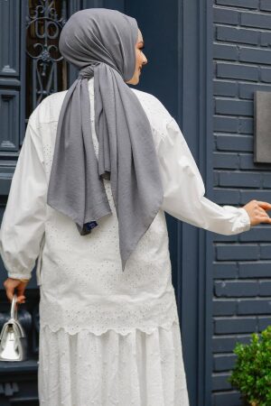 Güpürlü Beyaz Tesettür Tunik 14261B - 4